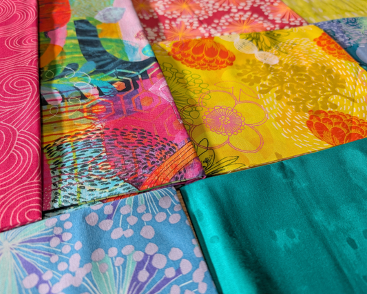 Kaleidoscope Quilt Kit - Bright World Collection Fabrics - Colorful Quilt Pattern