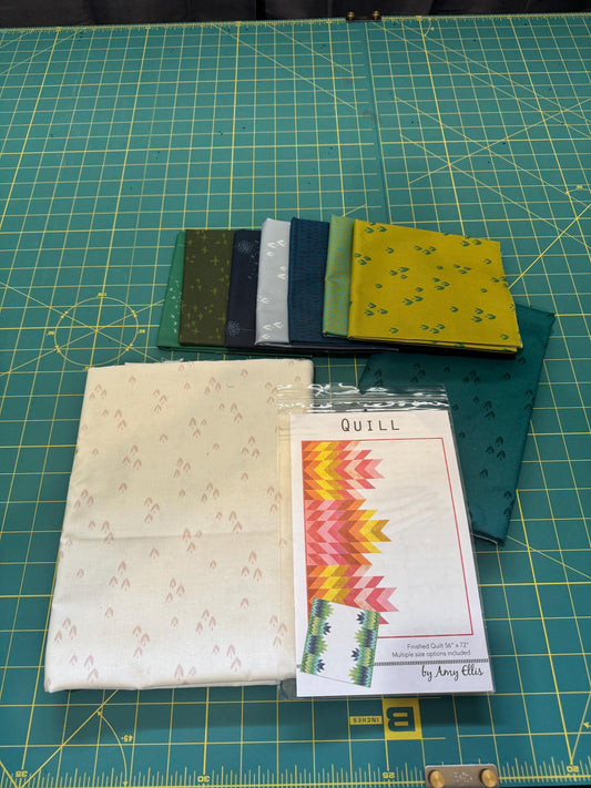 Quill Quilt Kit - Featuring Moonlit by Windham Fabrics - Blue and Green Quilt Pattern