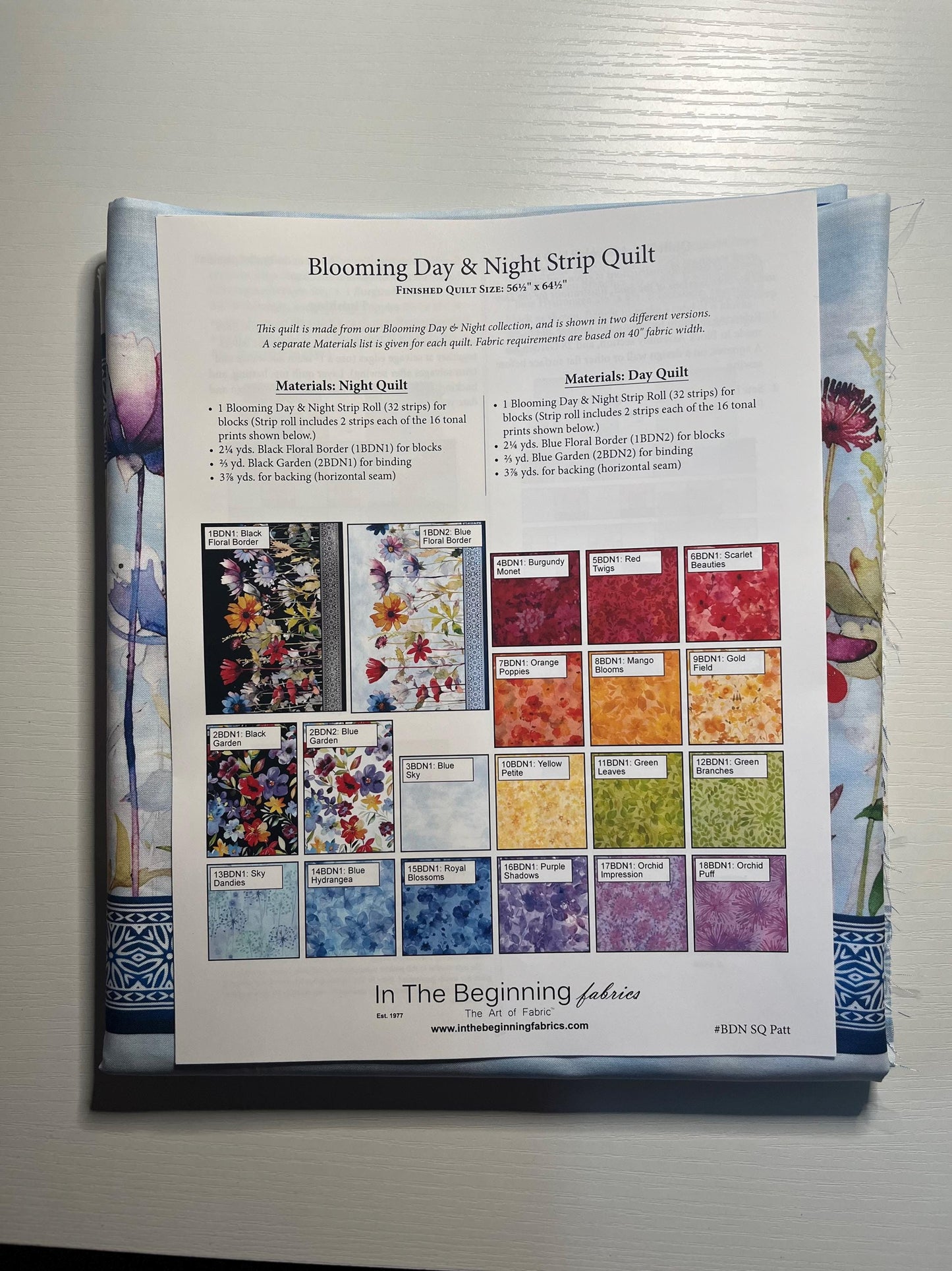 Blooming Day / Blooming Night Quilt Kit