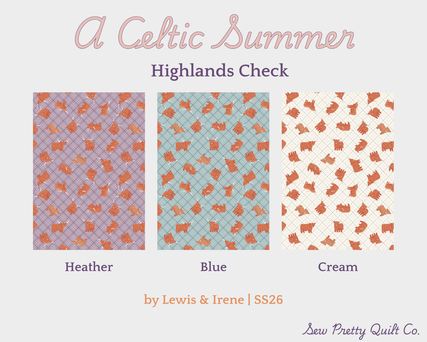 A Celtic Summer: Highlands Check in Blue - Lewis & Irene Quilting Cotton