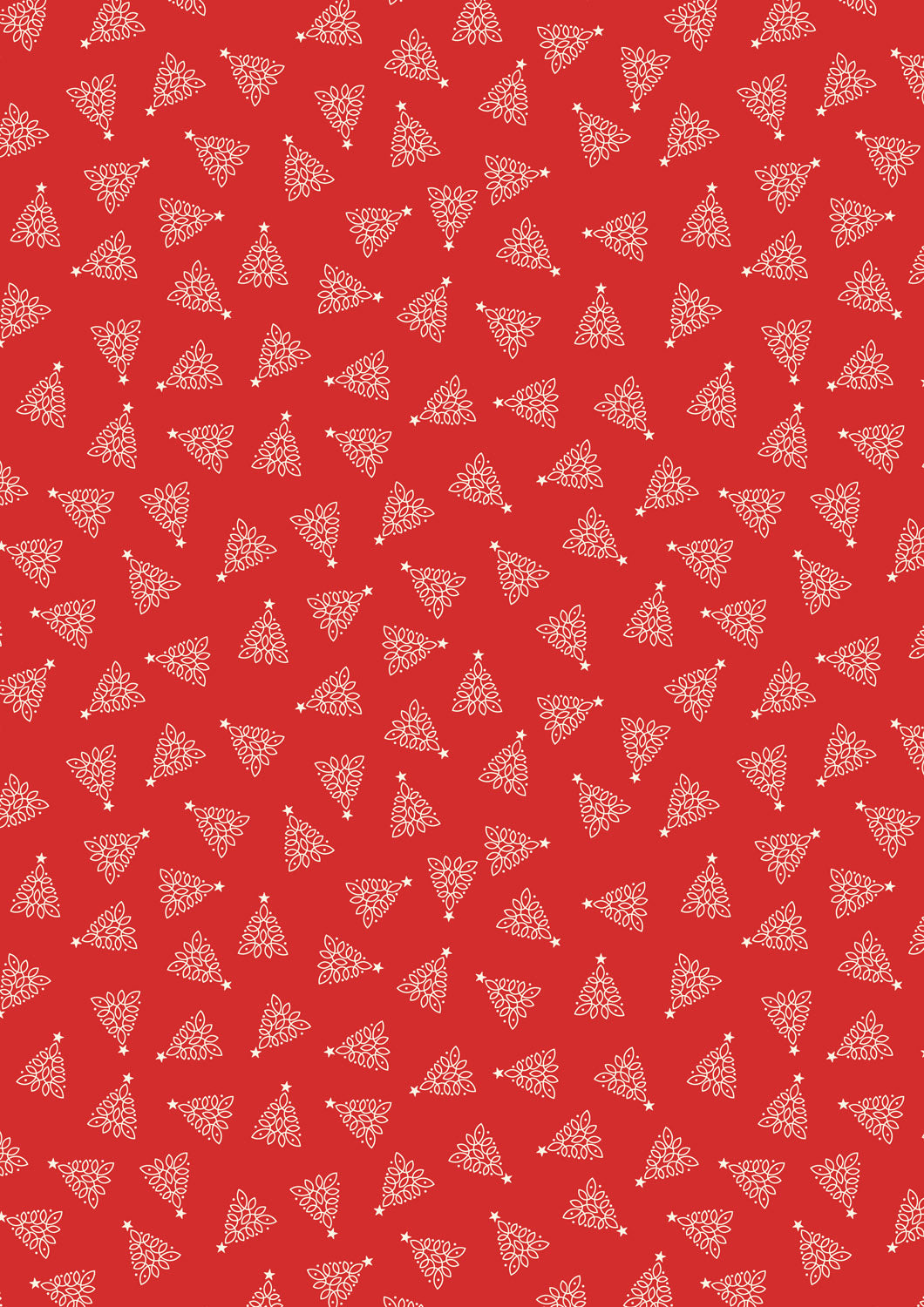 Lewis & Irene Celtic Christmas Trees Quilting Cotton - Winter Red