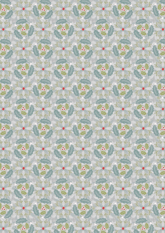 Lewis & Irene Christmas Quilting Cotton - Green Celtic Leaves