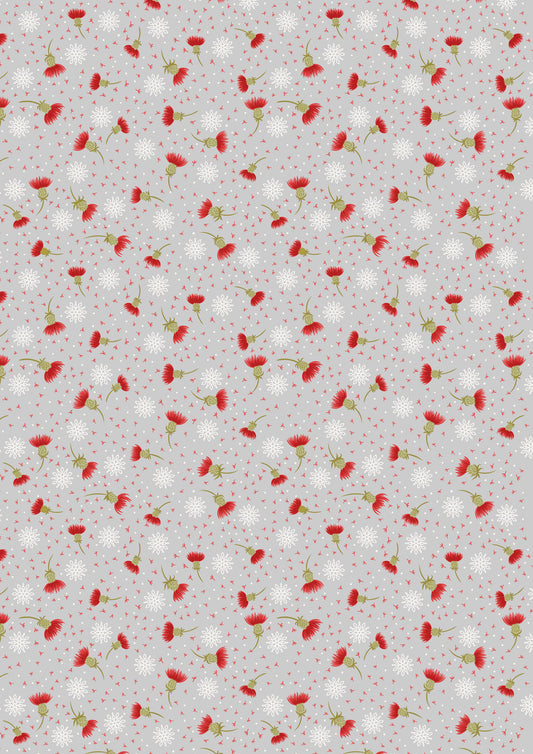 Lewis & Irene Christmas Quilting Cotton - Thistledown on Silver