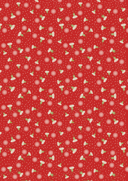 Lewis & Irene Christmas Quilting Cotton - Thistledown on Red