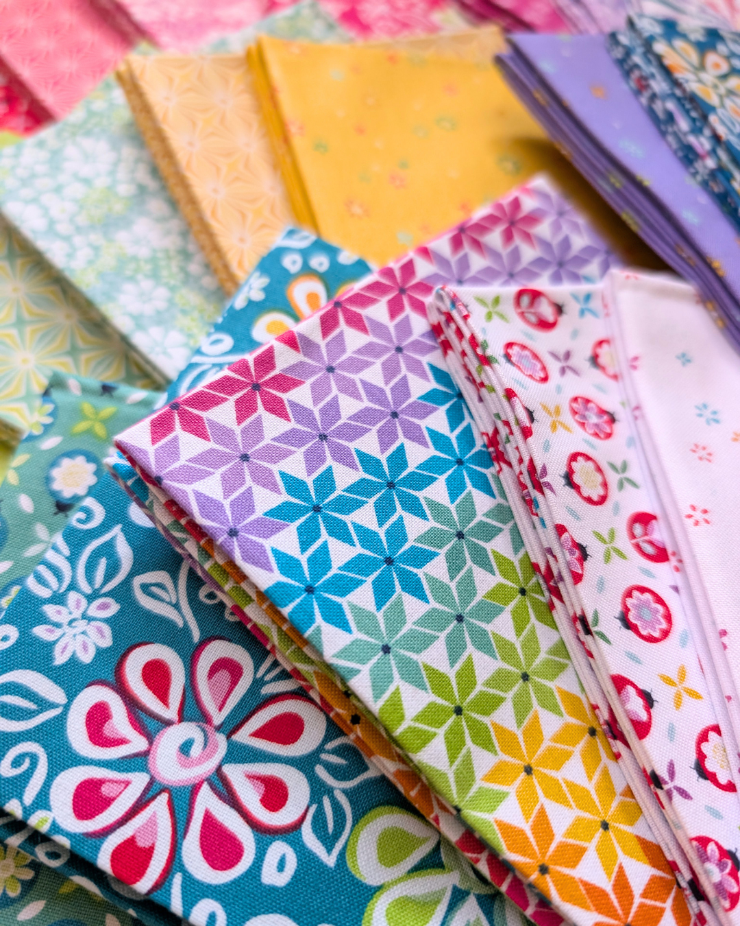 Chasing Rainbows Fat Quarter Bundle - 23 Colorful Fabrics for Joyful Quilting