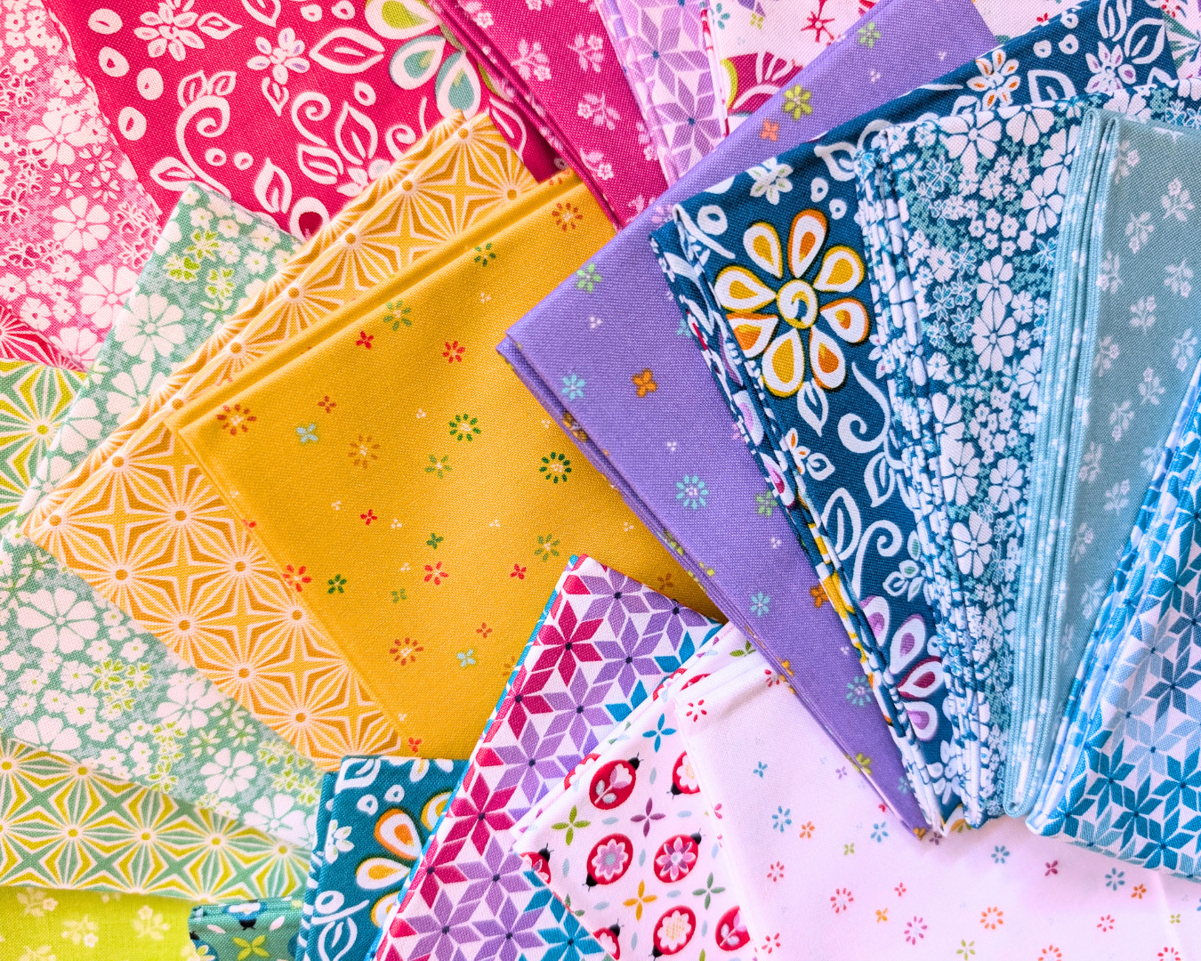 Chasing Rainbows Fat Quarter Bundle - 23 Colorful Fabrics for Joyful Quilting