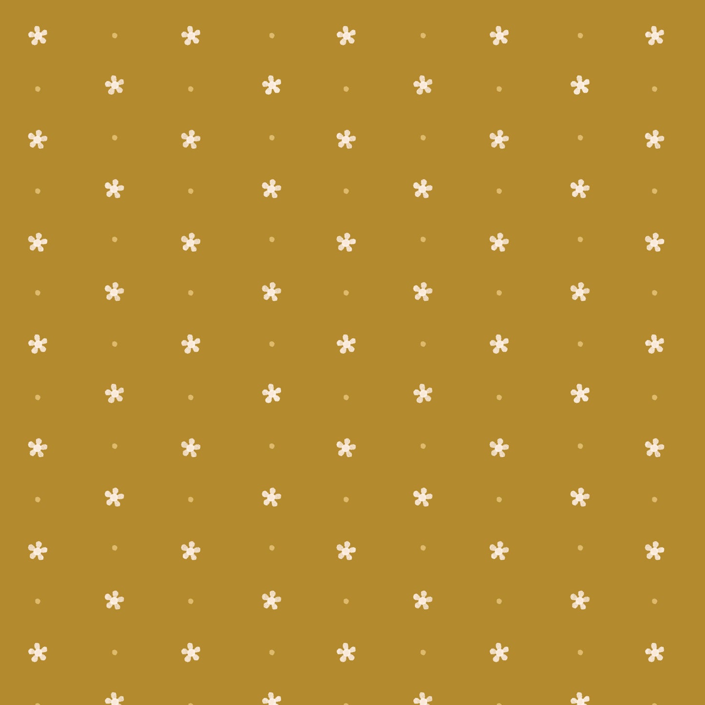 Retro Meadow Dotty Fabric in Mustard - Cloud9 Organic Quilting Cotton