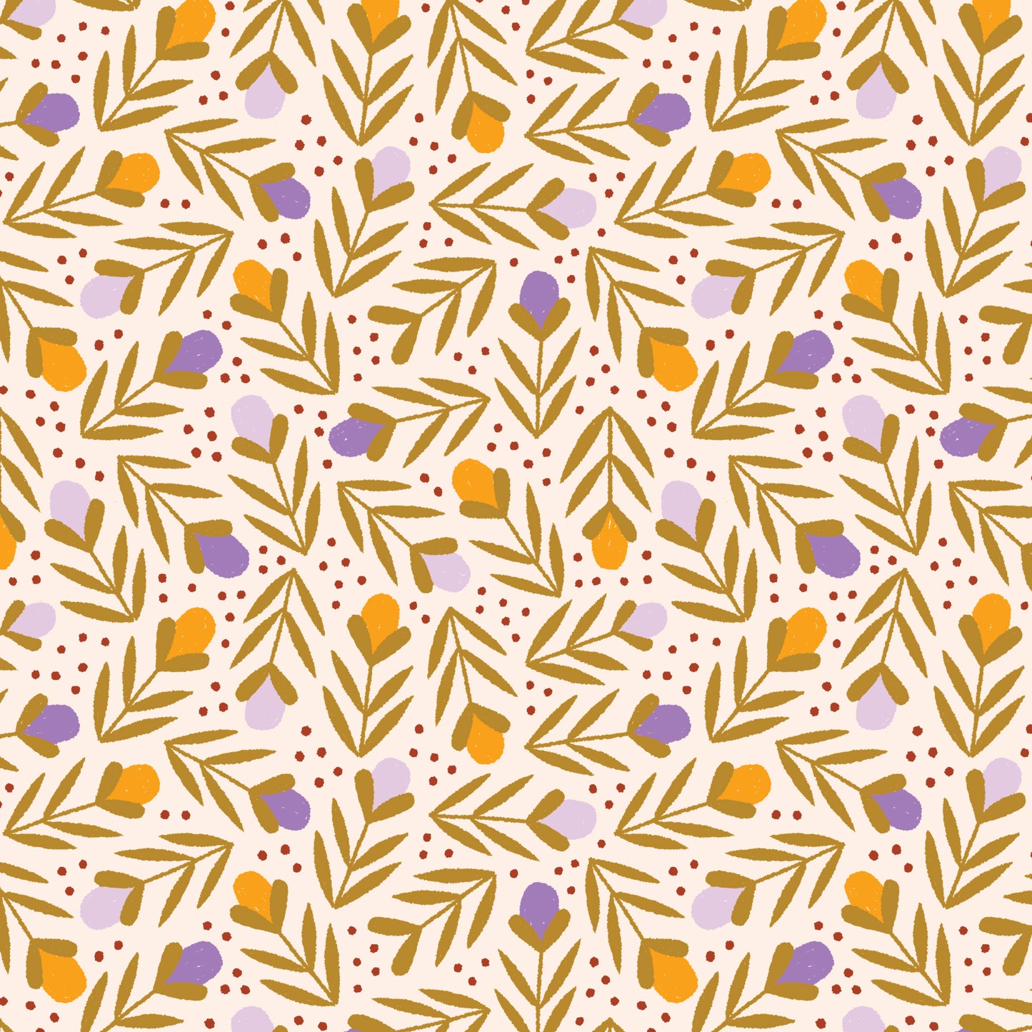 Retro Meadow Buds Fabric in Multicolor - Cloud9 Organic Quilting Cotton