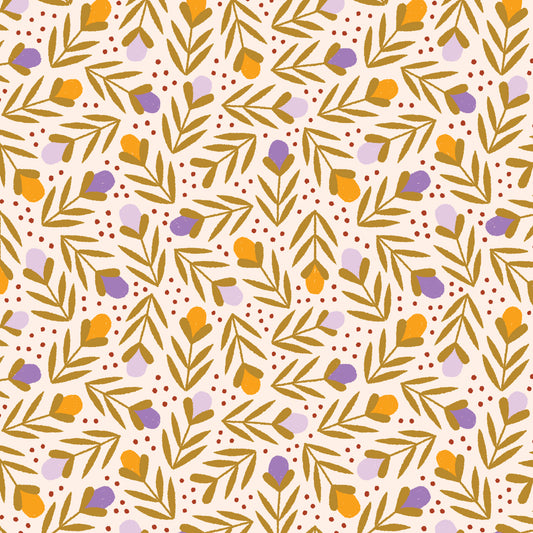 Retro Meadow Buds Fabric in Multicolor - Cloud9 Organic Quilting Cotton