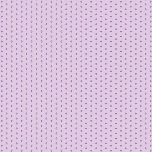 Retro Meadow Diamond Fabric in Lilac - Cloud9 Organic Quilting Cotton