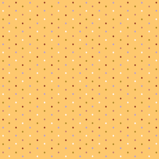 Retro Meadow Sprinkles in Gold - Cloud9 Organic Quilting Cotton