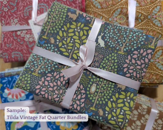 Vintage Tilda Fabric Bundles - 10 Color Coordinated Fabrics