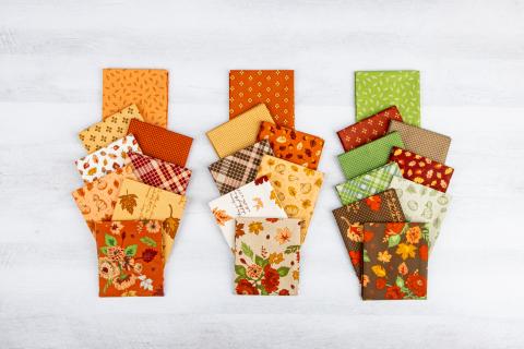 Cozy Autumn Fat Quarter Bundle - 24 Quaint Fall Fabrics