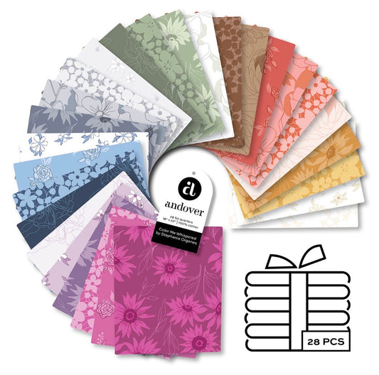Color Me Whispered Fat Quarter Bundle - 28 Natural Floral Fabrics