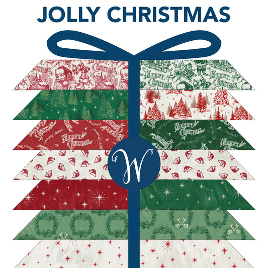 Jolly Christmas Fat Quarter Bundle - 12 Classic Holiday Fabrics