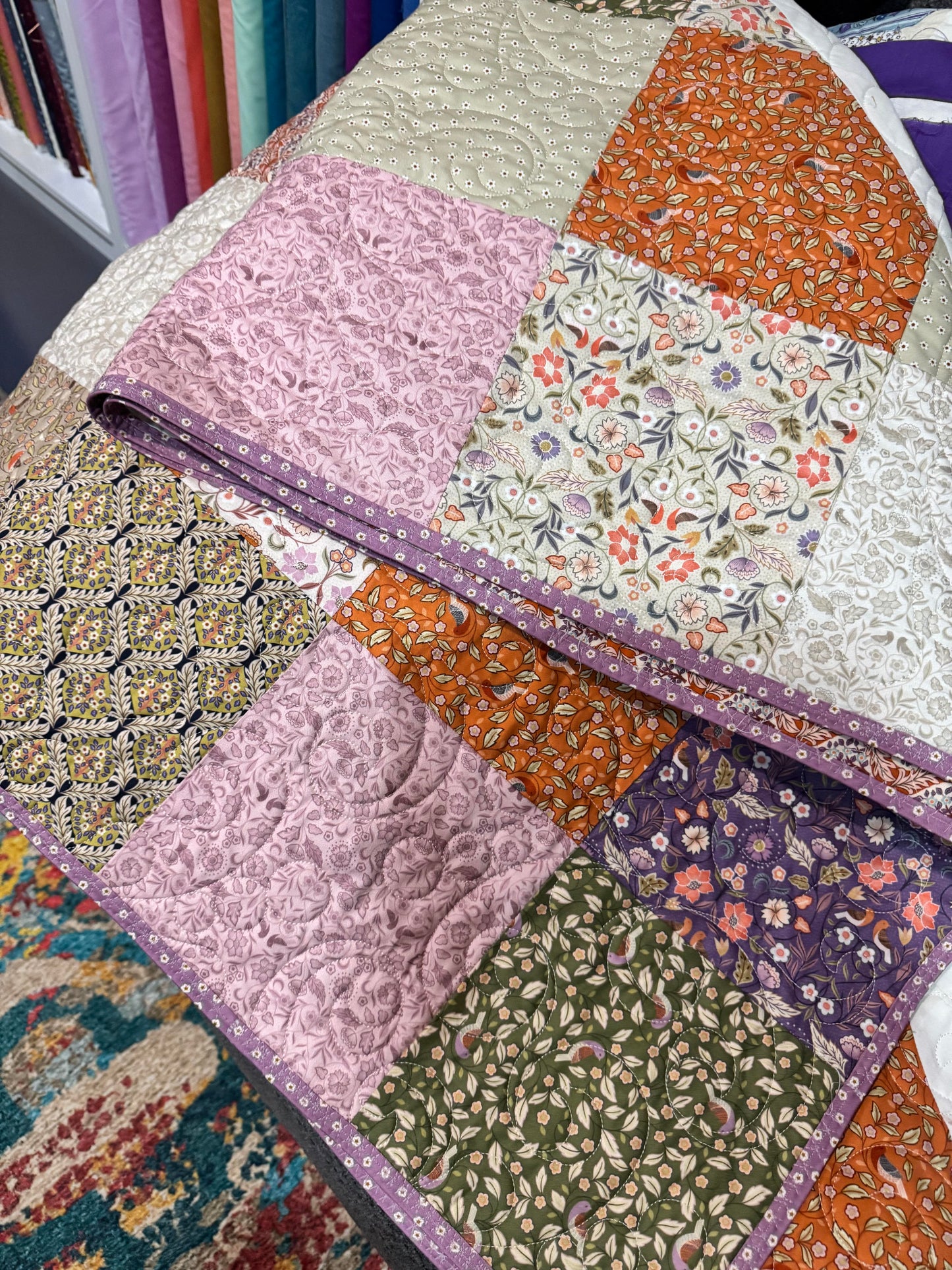 Crossroads Quilt Kit with Isabella Arts & Crafts Floral Fabrics