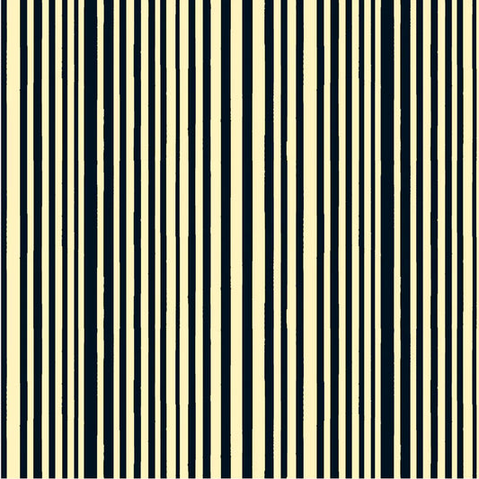 Kaleidoscope Collection - Mini Stripe in Ink/Vanilla Custard