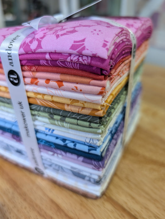 Color Me Whispered Fat Quarter Bundle - 28 Natural Floral Fabrics