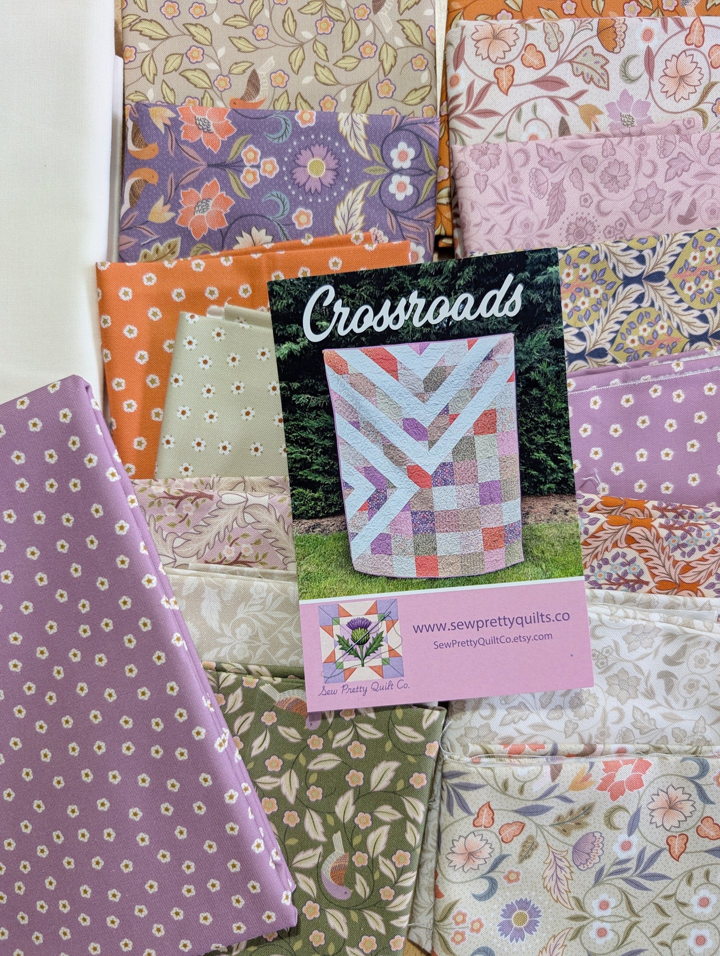Crossroads Quilt Kit with Isabella Arts & Crafts Floral Fabrics