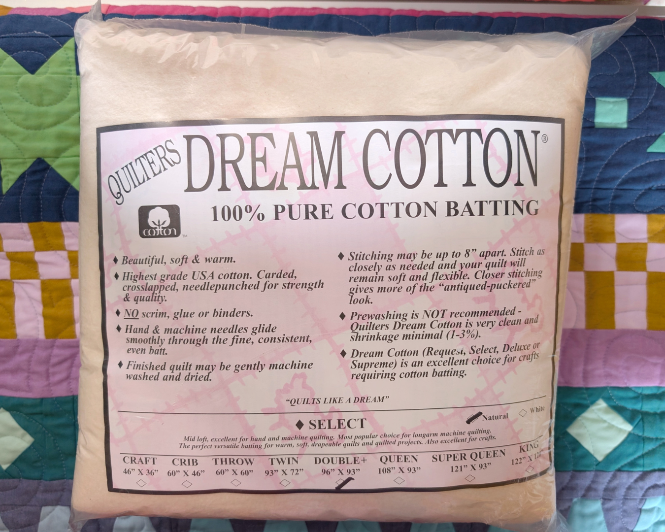 Quilters Dream 100% Pure Cotton Batting