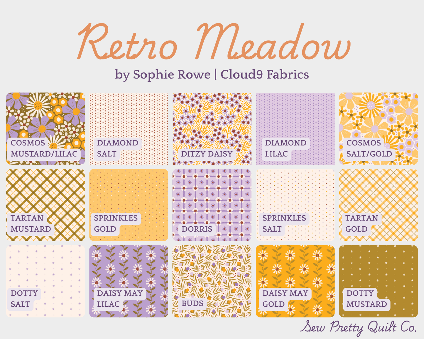Retro Meadow Dotty Fabric in Salt - Cloud9 Organic Quilting Cotton