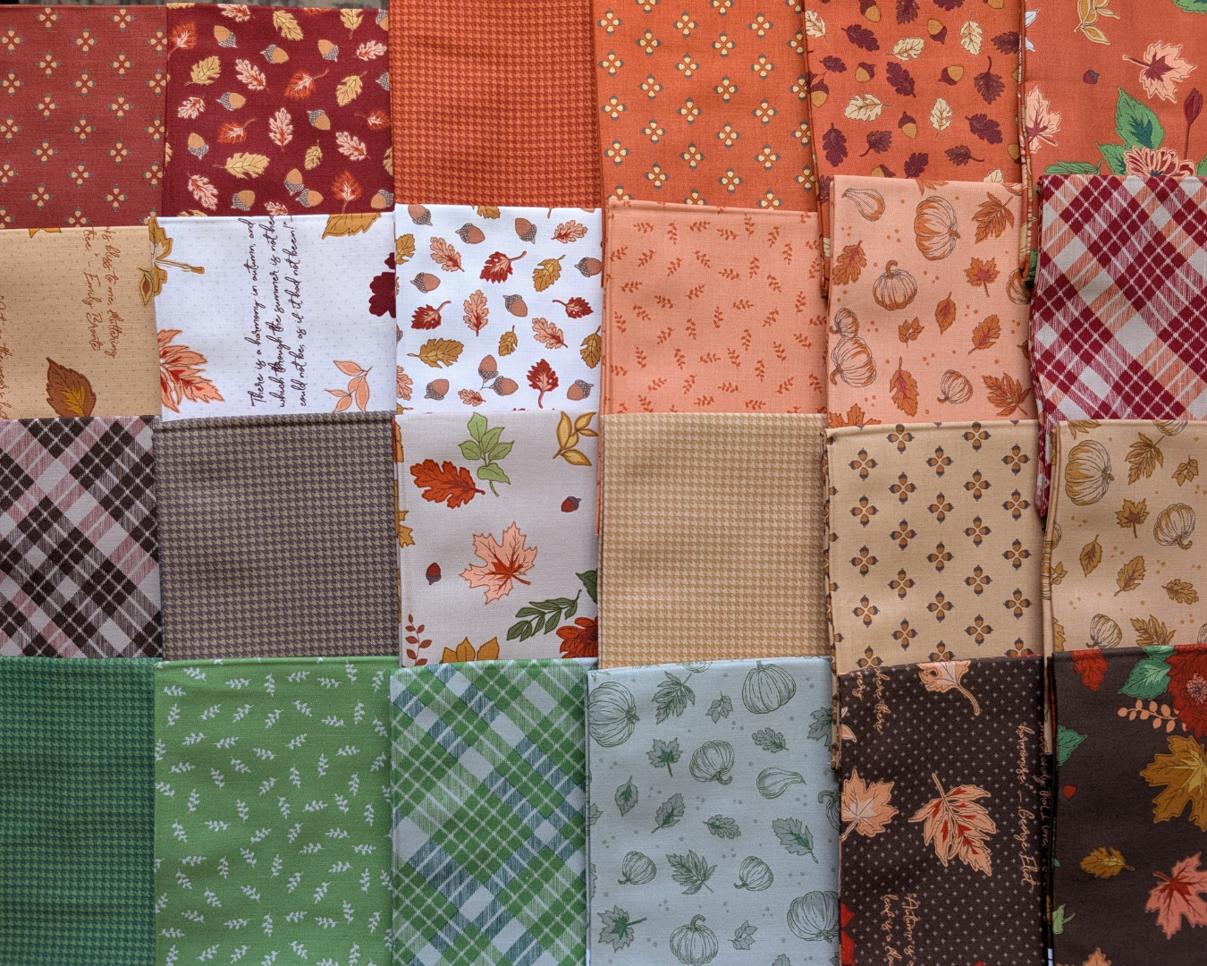 Cozy Autumn Fat Quarter Bundle - 24 Quaint Fall Fabrics