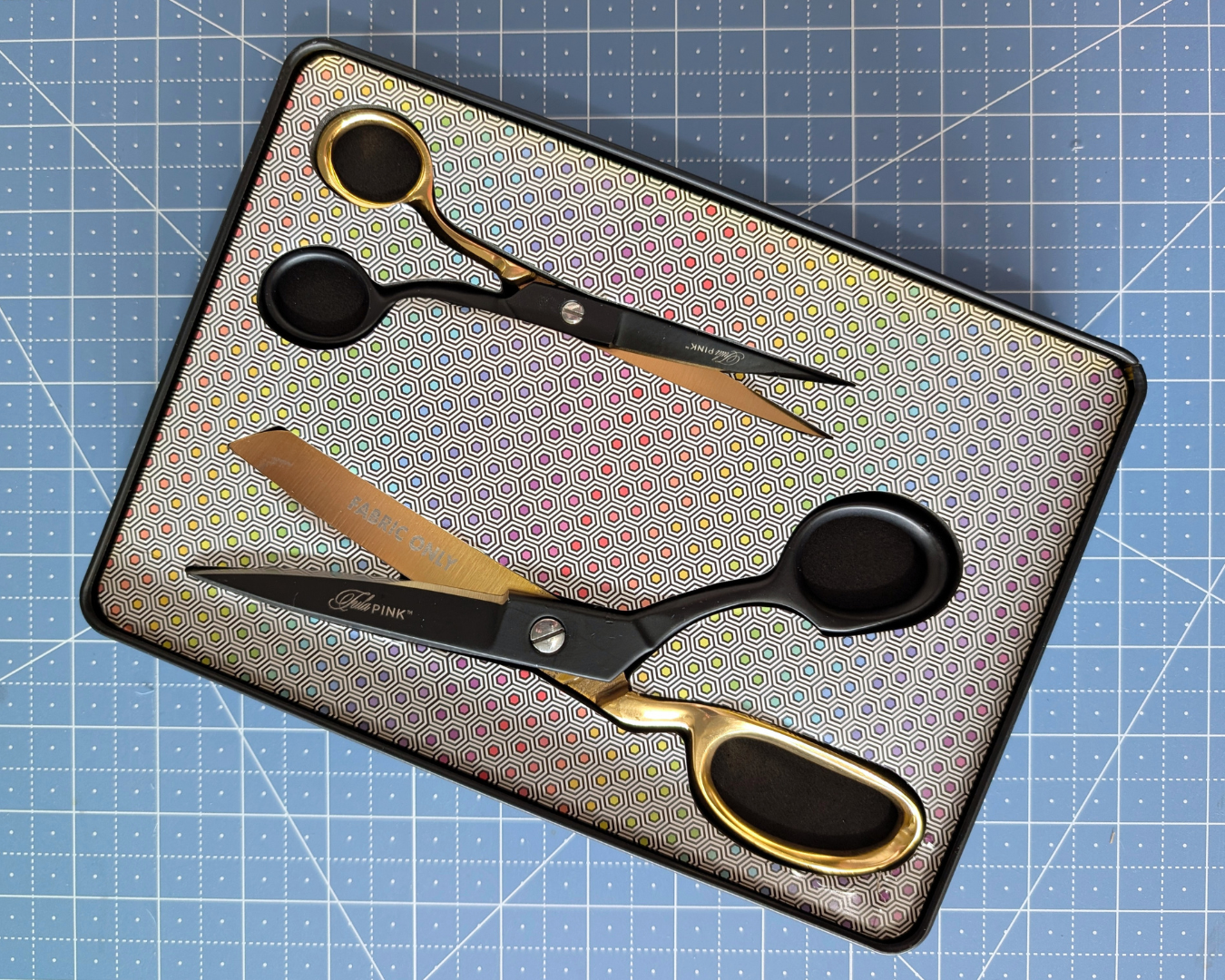 Limited Edition Black & Gold Scissor Tin from Tula Pink