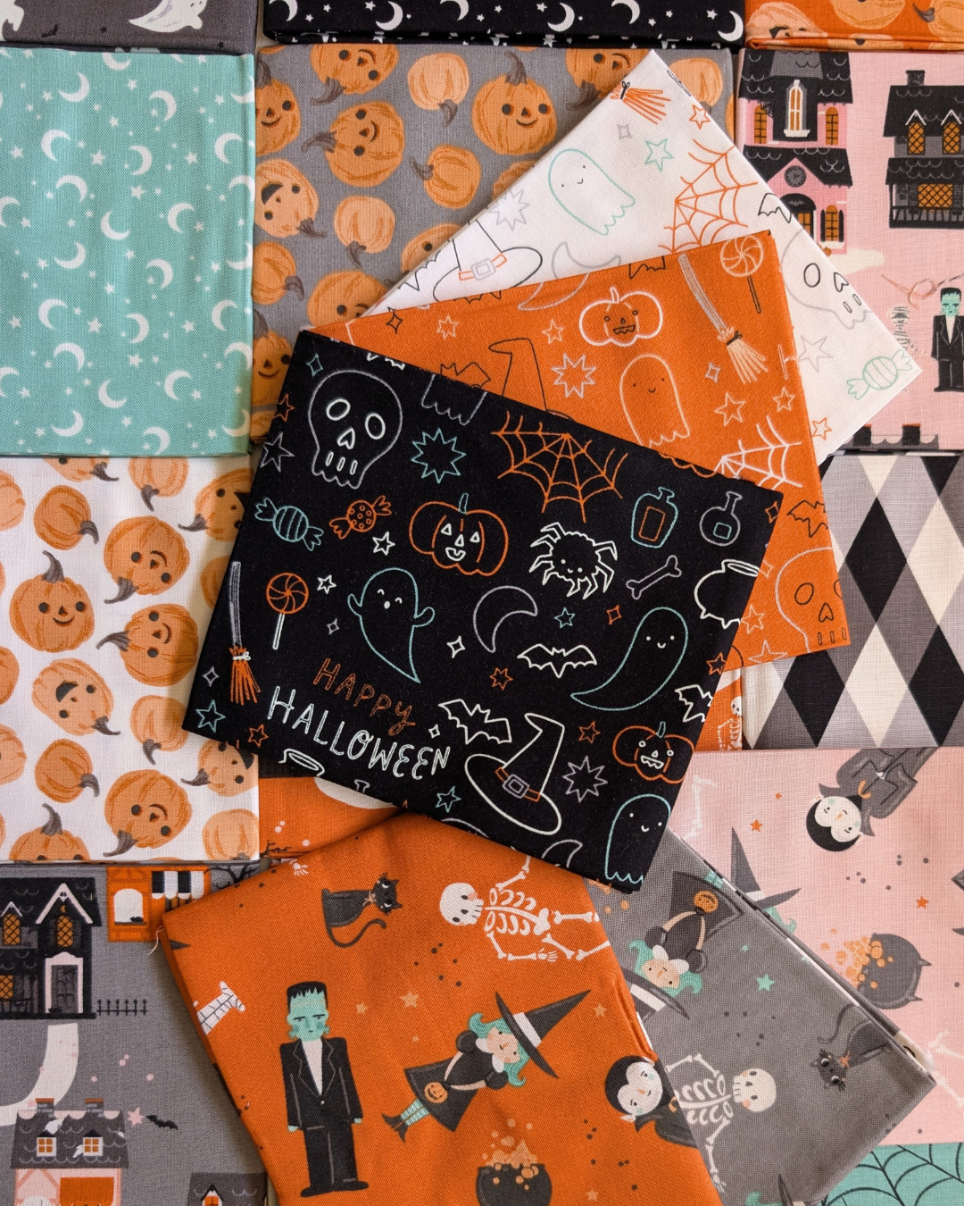 Frank and Friends Fat Quarter Bundle - Frightfully Charming Halloween Fabric