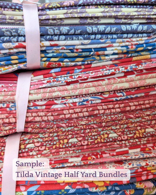 Vintage Tilda Fabric Bundles - 10 Color Coordinated Fabrics
