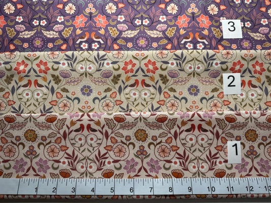 Isabella Collection with Arts and Crafts Florals - Lewis & Irene Quilting Cotton