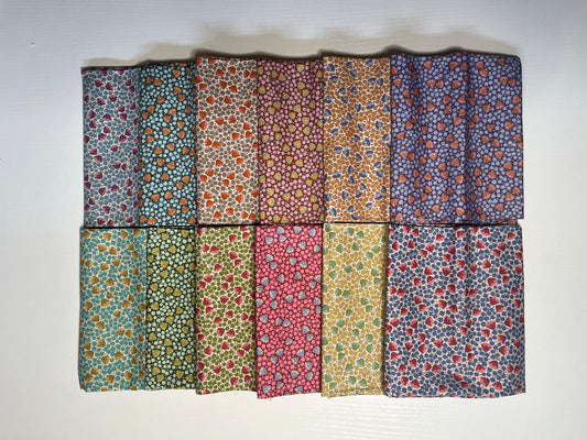 Tilda Wallflower Fat Quarter Bundle 12 pieces- Bellflower Cotton Fabric