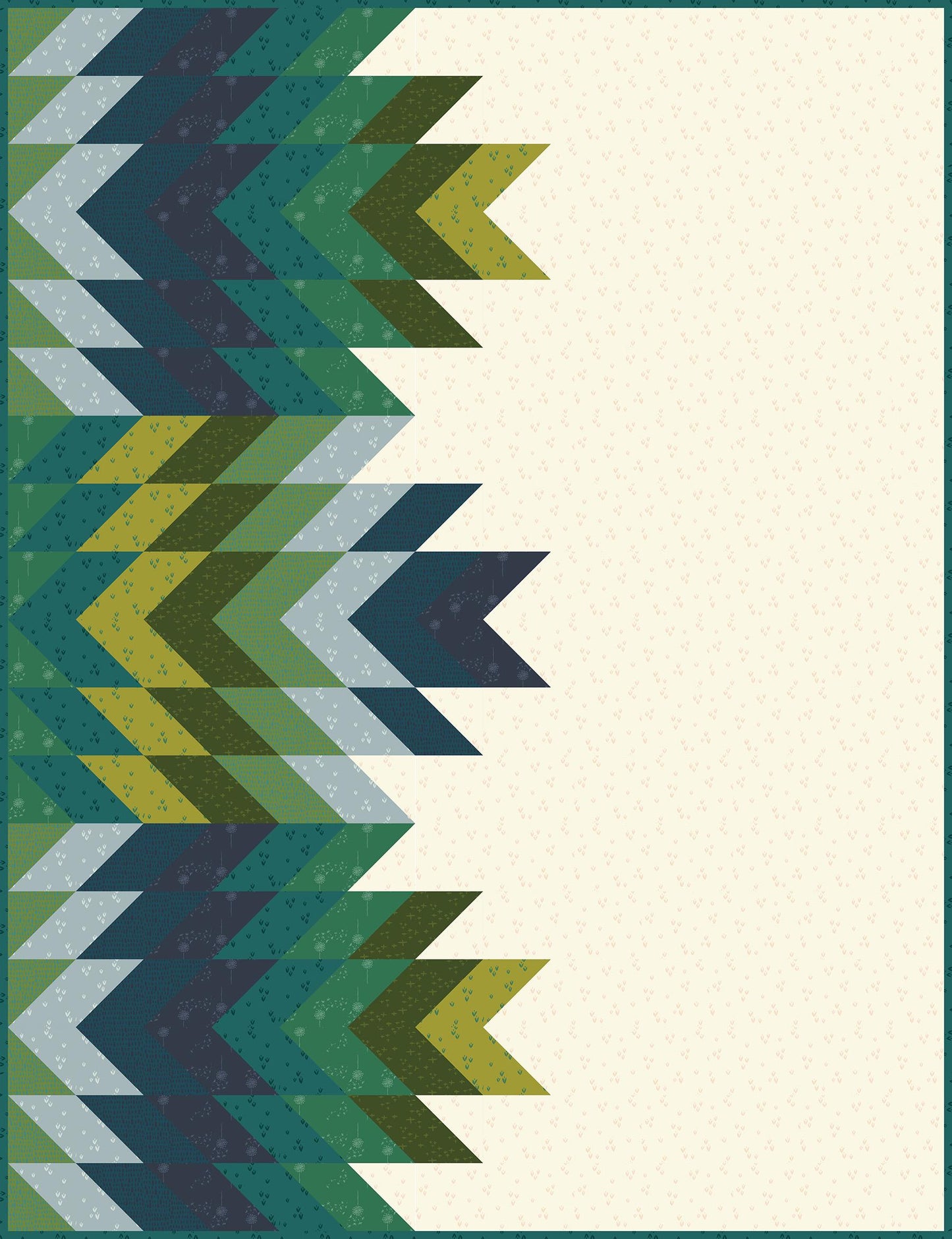 Quill Quilt Kit - Featuring Moonlit by Windham Fabrics - Blue and Green Quilt Pattern