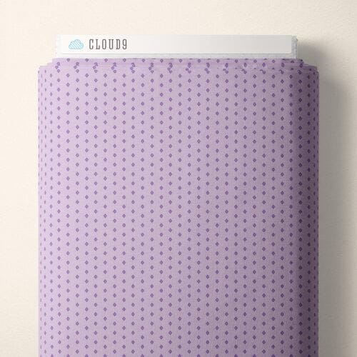 Retro Meadow Diamond Fabric in Lilac - Cloud9 Organic Quilting Cotton