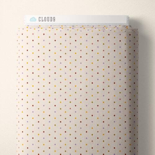 Retro Meadow Sprinkles Fabric in Salt - Cloud9 Organic Quilting Cotton