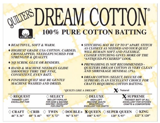 Quilters Dream Cotton Supreme Batting