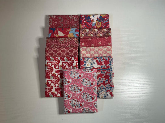 Tilda Vintage red/pink fabric bundle.