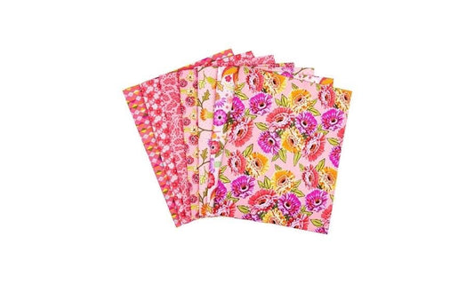 Zinnias Pink Bundle - 1 Yard Quilt Fabric Collection