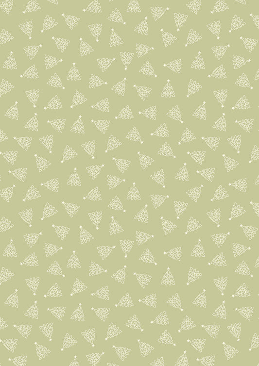 Lewis & Irene Celtic Christmas Trees Quilting Cotton - Festive Sage